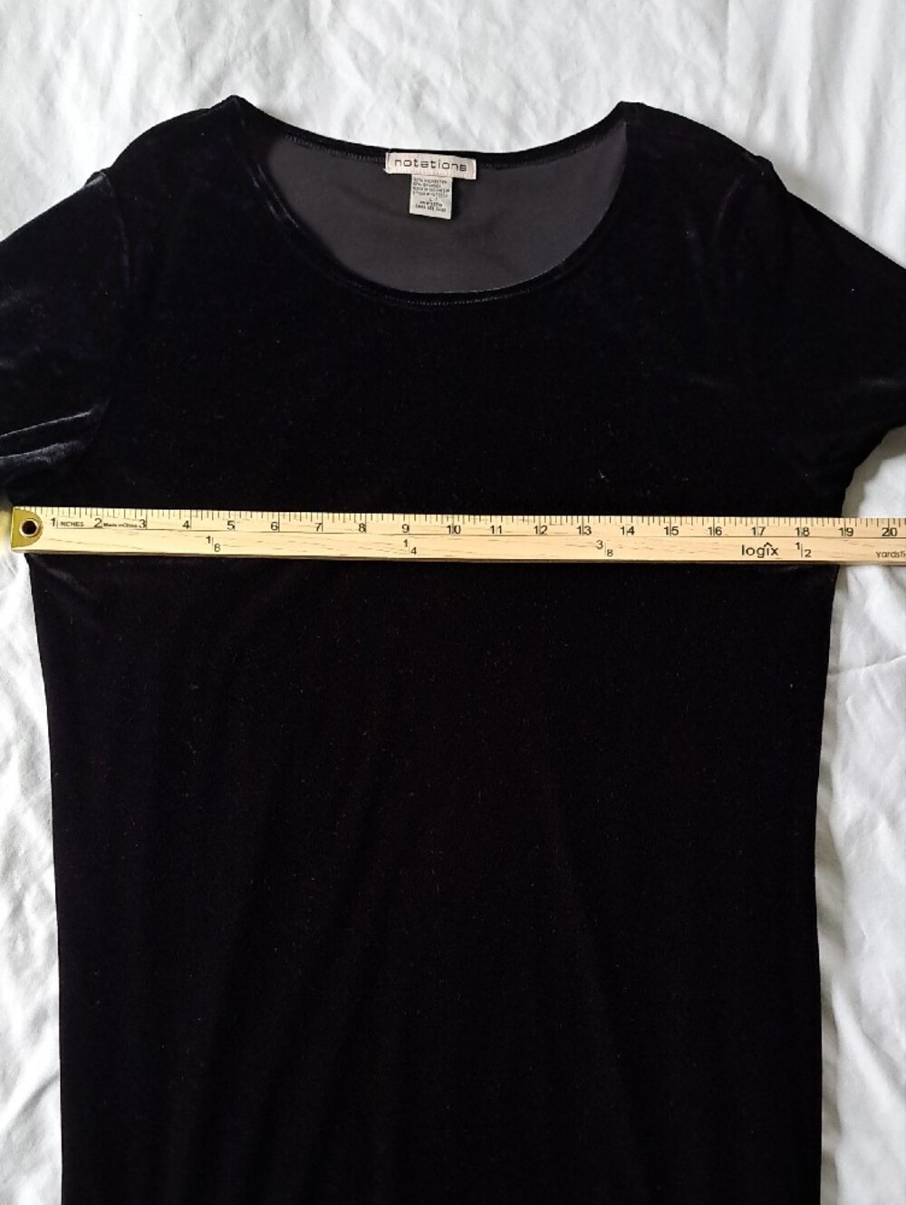 Vtg Notations Black Velvet Short Sleeve Maxi Dress Whimsigoth 90s Alt - Size L - Picture 3 of 7